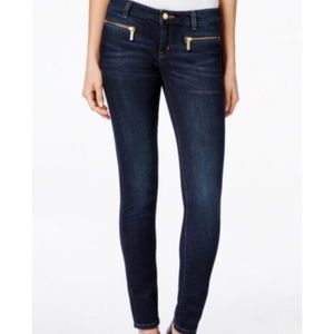 Michael Kors gold zip pocket skinny jeans Size 10